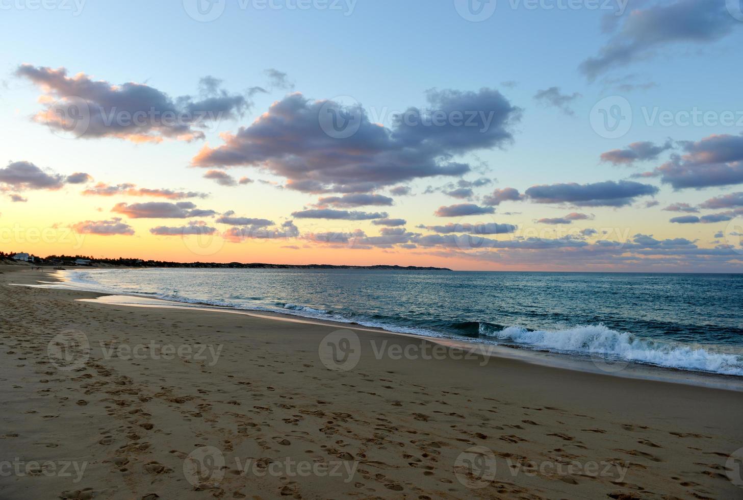 Tofo Beach at sunset in Mozambique. Tofo Beach is the dive capital of Mozambique. photo
