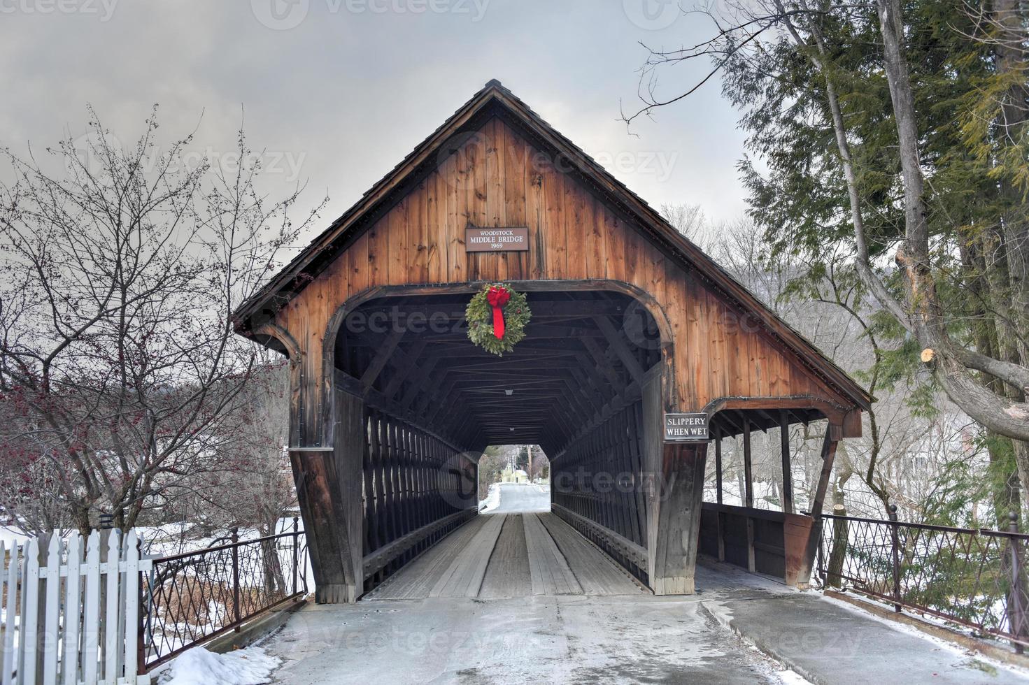 Middle Covered Bridge in Woodstock, Vermont. photo
