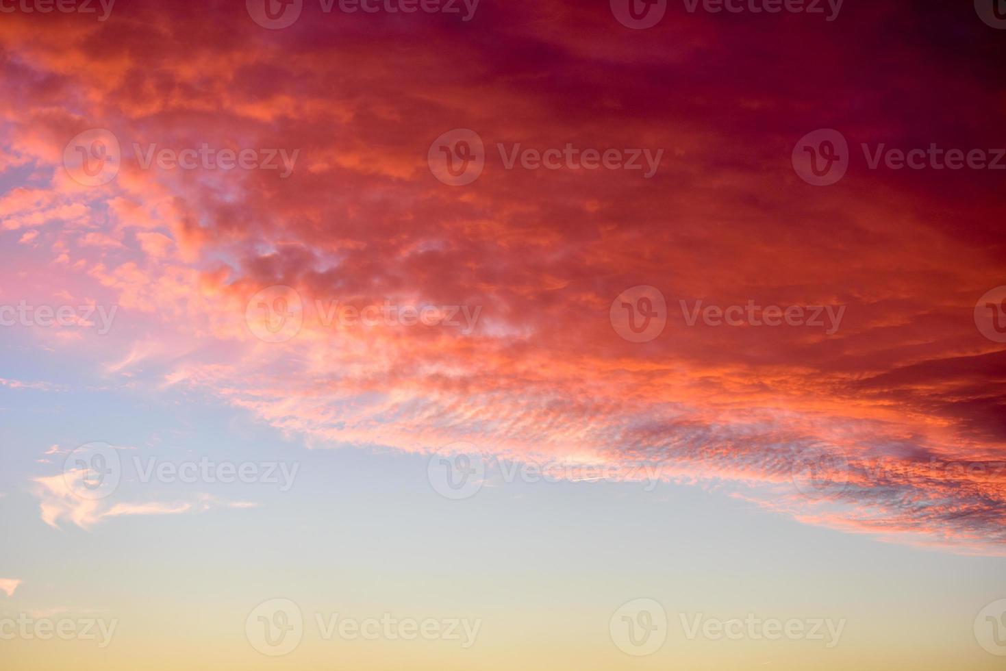 Colorful clouds at sunset in the evening. photo