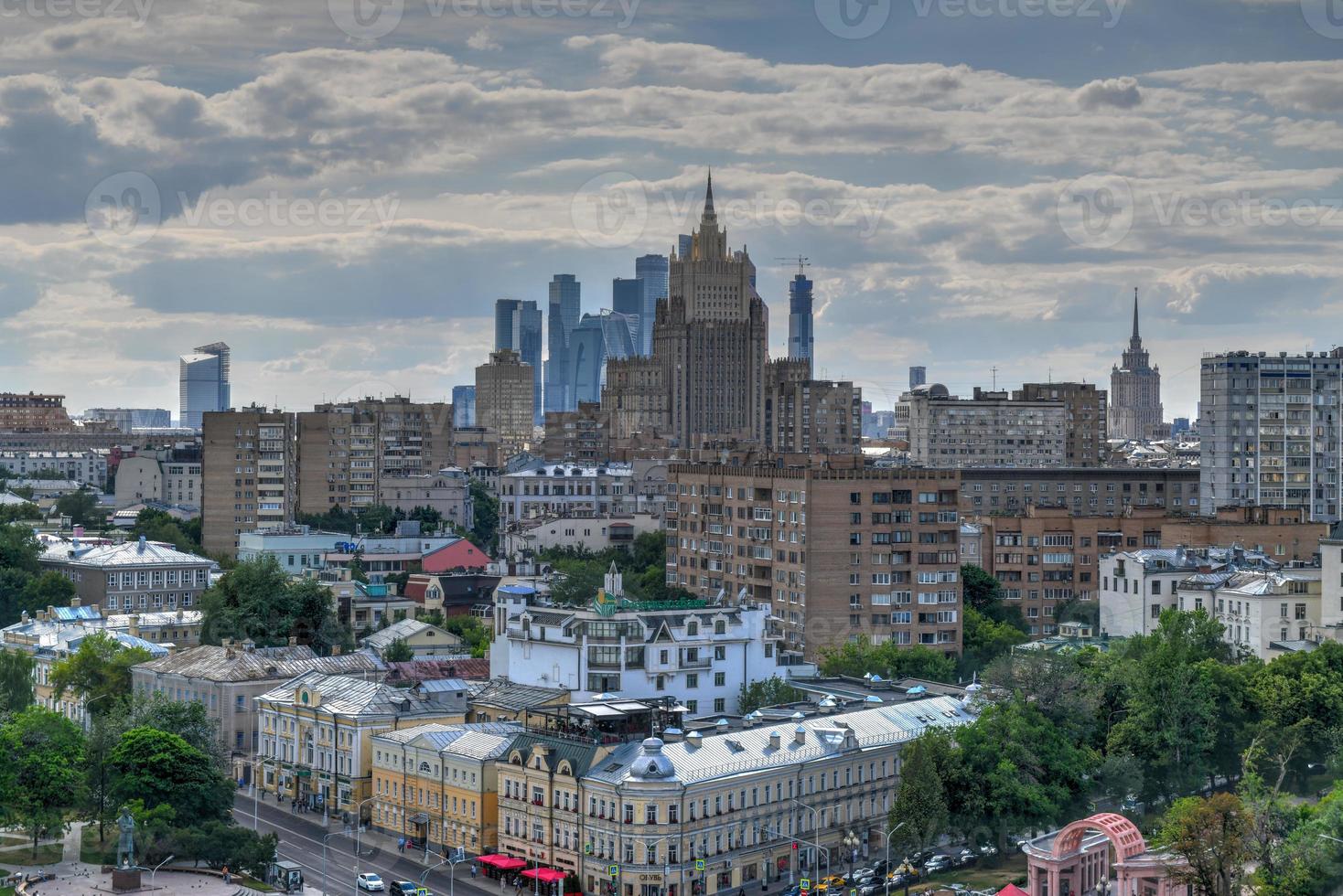 Panoramic view of the Moscow city center skyline in Russia. photo