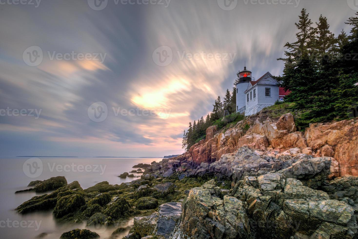 Bass Harbor Head Light in Acadia National Park, Maine at sunset. photo