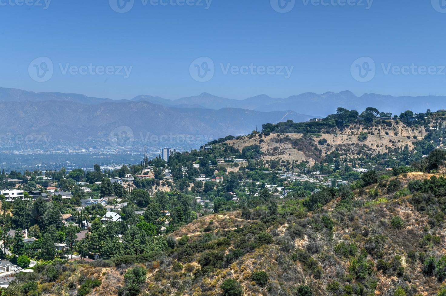 View from the top of Mulholland Drive, Los Angeles, California photo