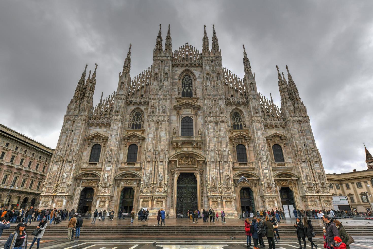 Milan, Italy - March 18, 2018 -  Milan Cathedral, Cathedral of the Nativity of the Virgin Mary - Cathedral in Milan, is located in the historic center of the city and is its symbol. photo
