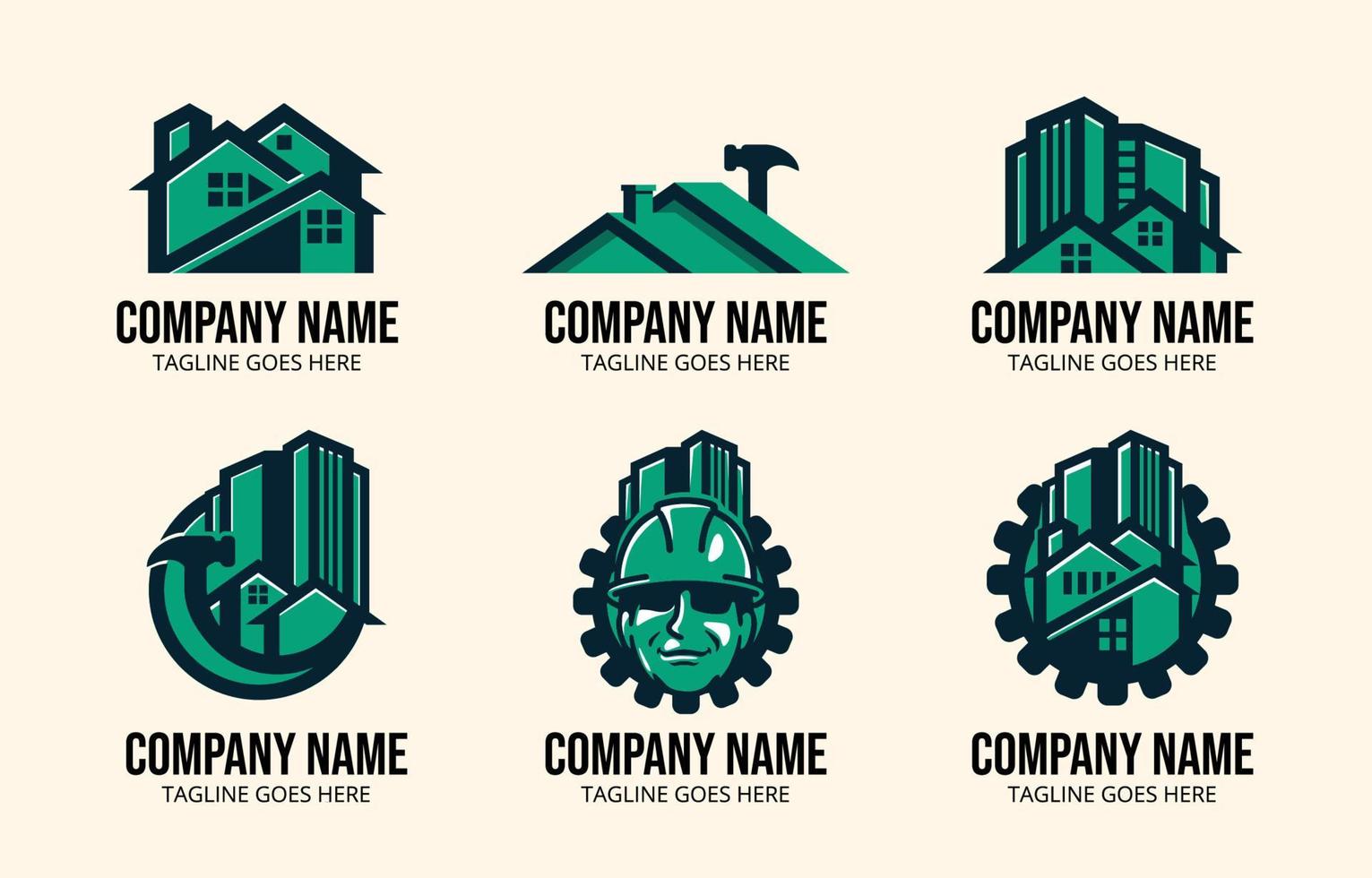 conjunto de plantillas de logotipo de construcción vector