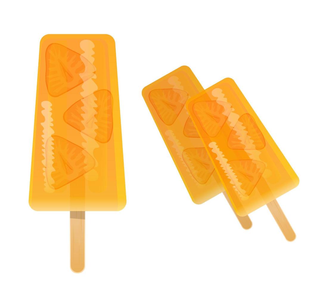 Mexican Paleta stick ice cream strawberry flavor. Latin American food. Colorful vector illustration isolated on white background.