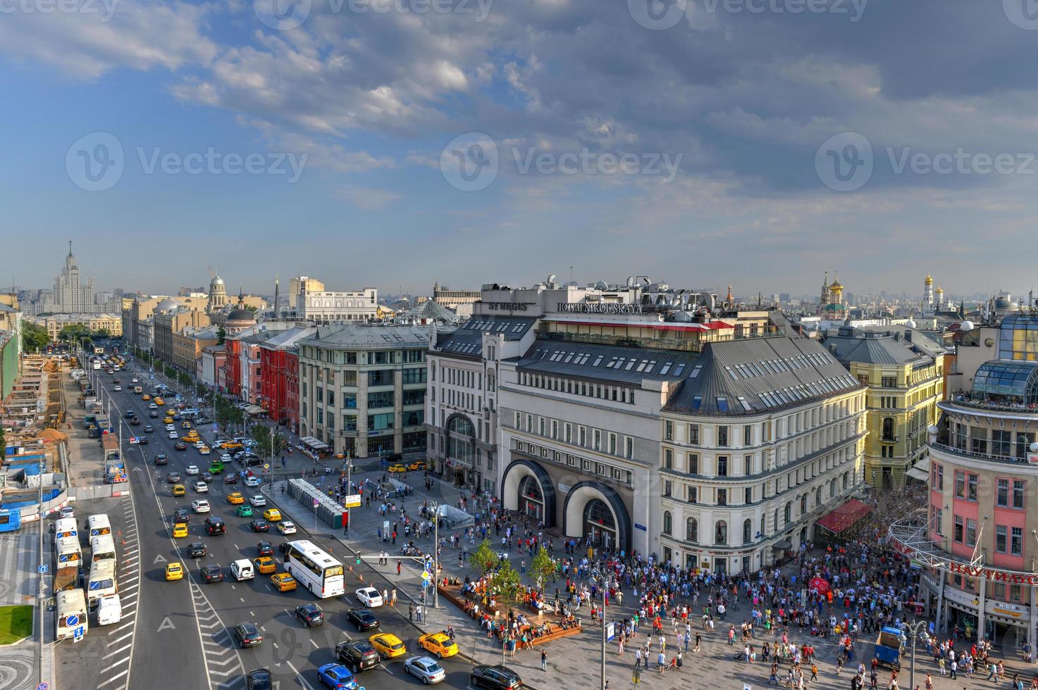 Panorama of Moscow, the view from the observation deck of the store Detsky Mir. photo