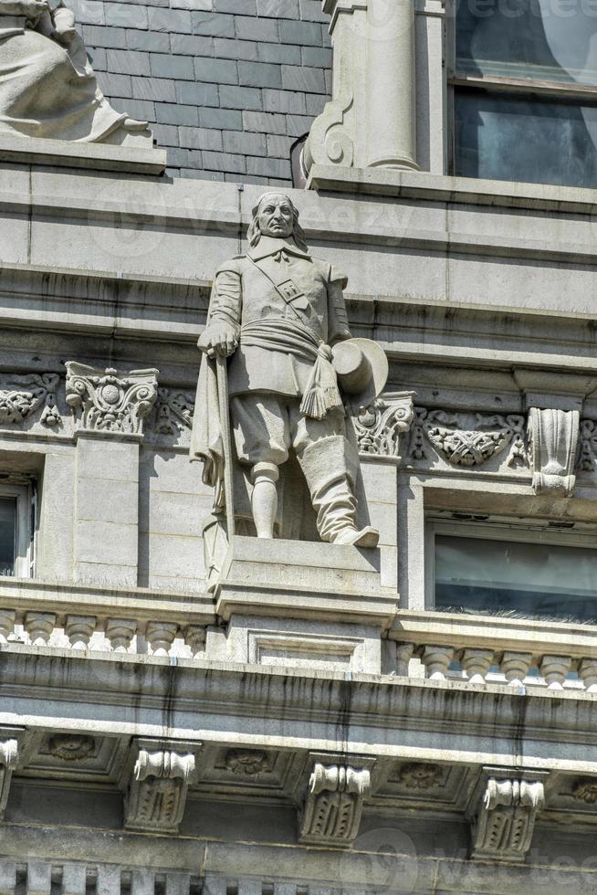 Peter Stuyvesant on the Surrogate's Courthouse, also known as the Hall of Records in Lower Manhattan, New York City, USA photo