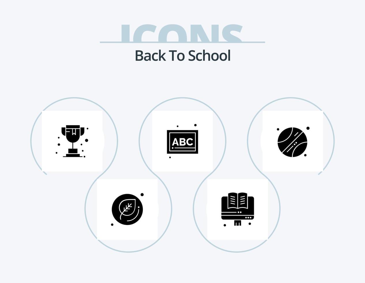Back To School Glyph Icon Pack 5 Icon Design. . sports. trophy. school. school vector