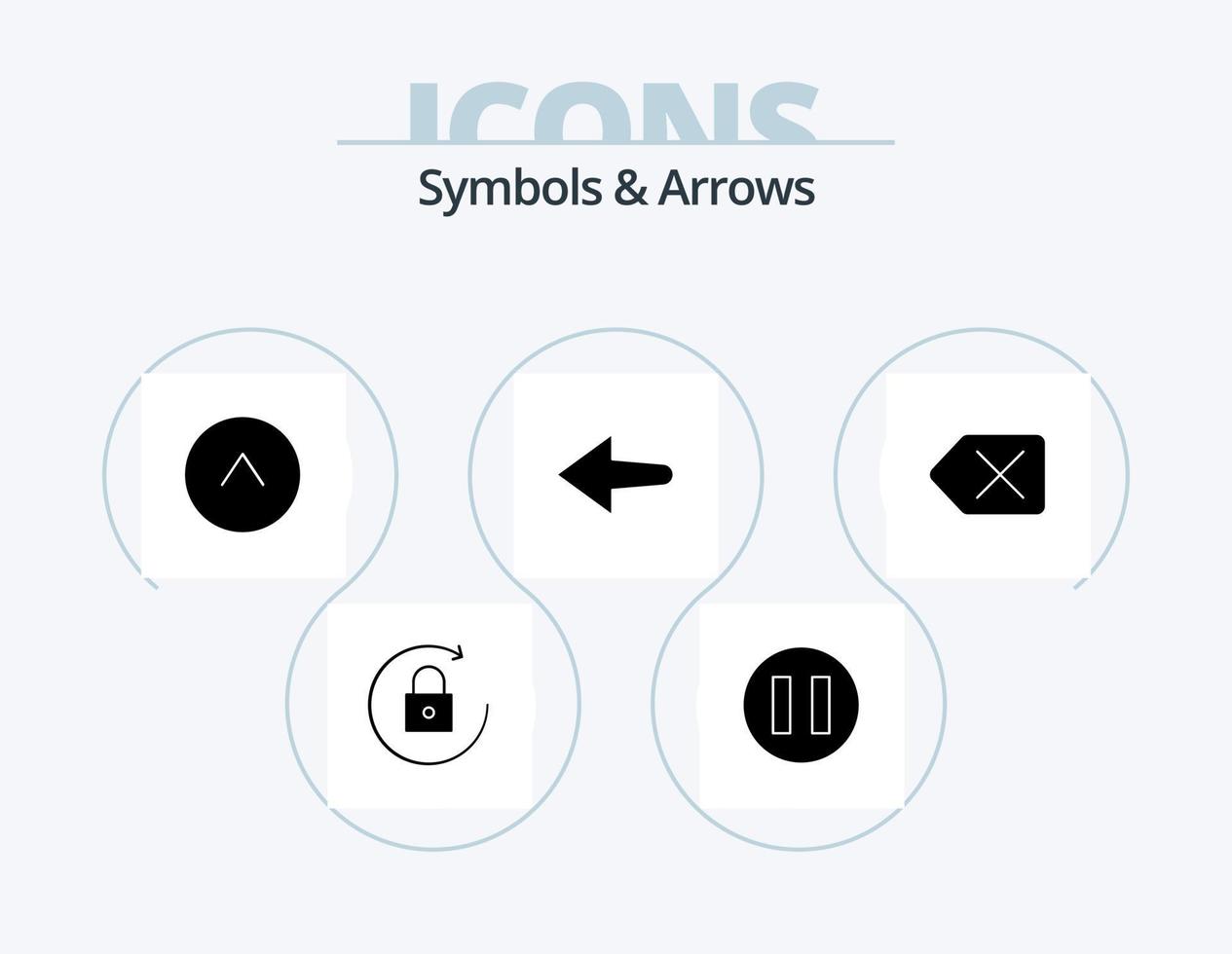 Symbols and Arrows Glyph Icon Pack 5 Icon Design. . arrow. delete vector