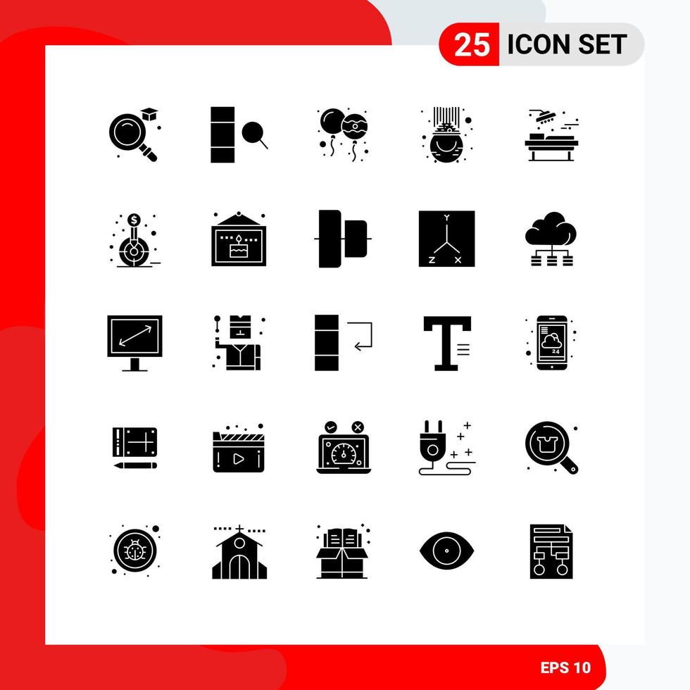 Stock Vector Icon Pack of 25 Line Signs and Symbols for room hospital holi pot luck Editable Vector Design Elements