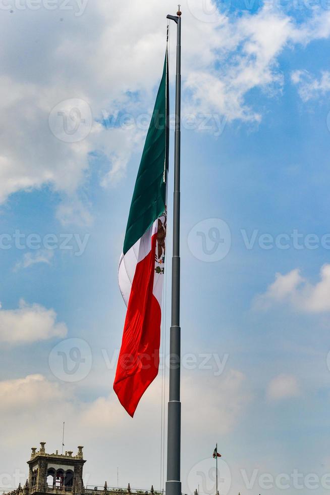 The Mexican Flag in the Zocalo of Mexico City, Mexico. photo