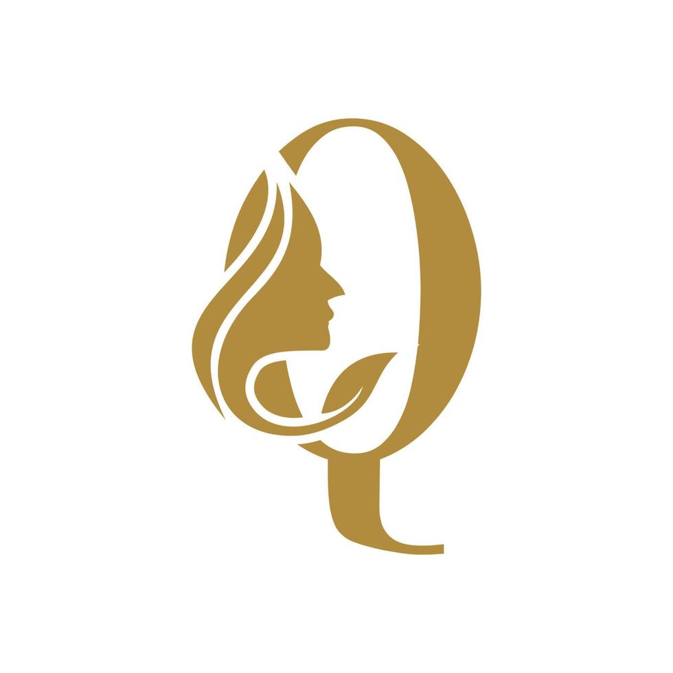 Initial Q face beauty logo design templates vector