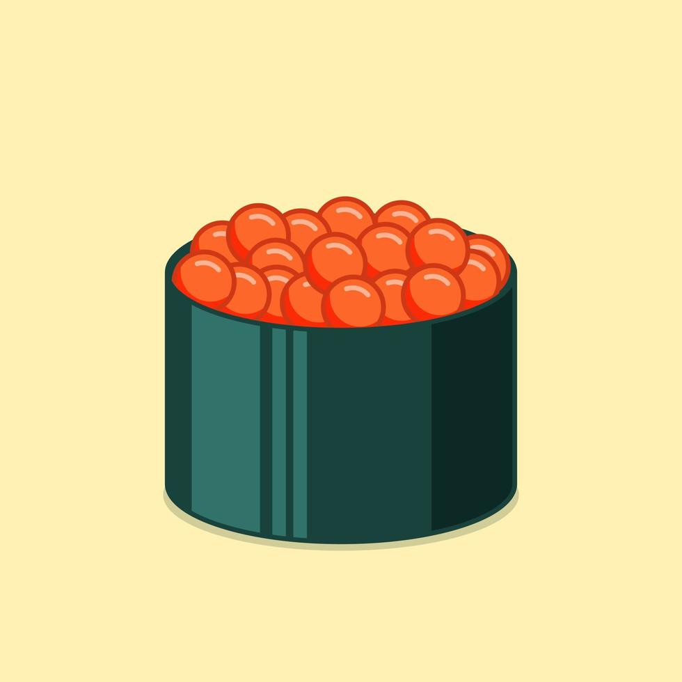 Japanese Tobiko food cartoon vector icon illustration