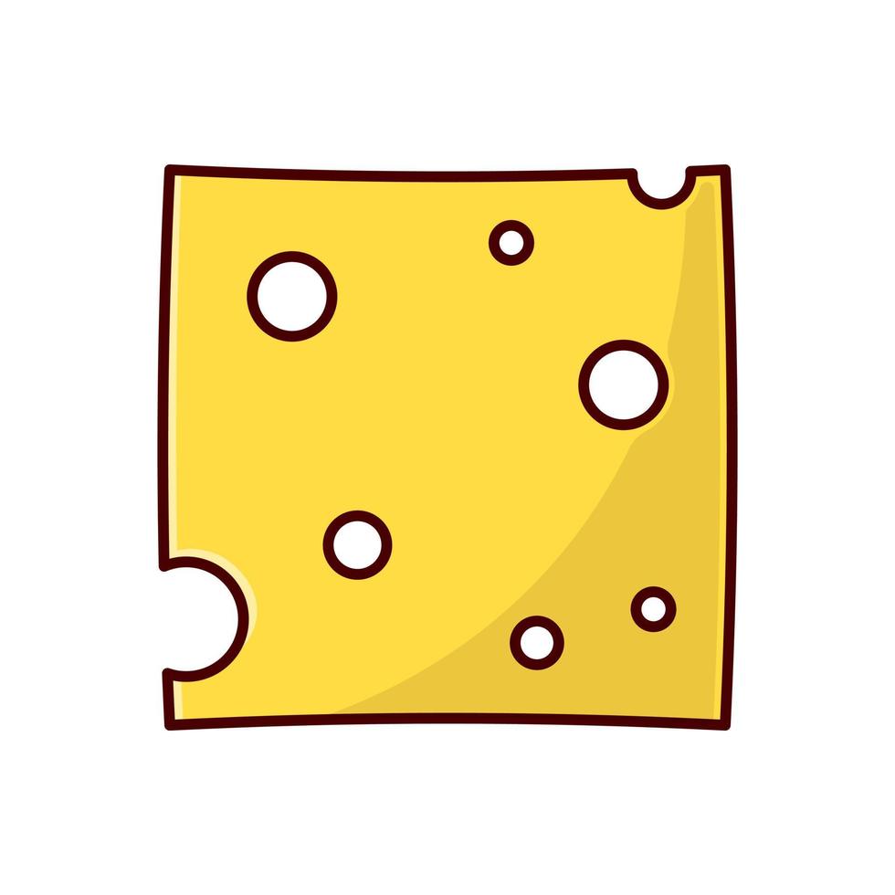 ilustración de icono de vector de dibujos animados de rebanada de queso