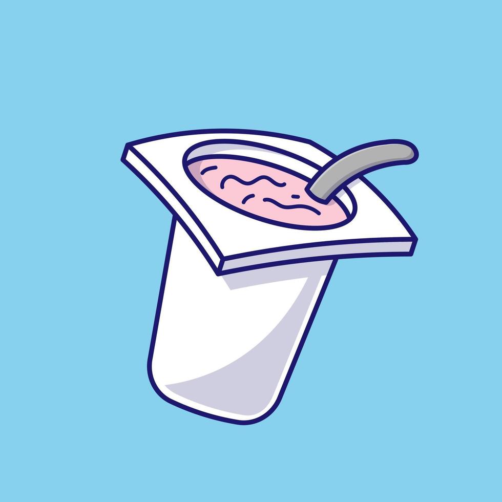 ilustración de icono de vector de dibujos animados de yogur flotante