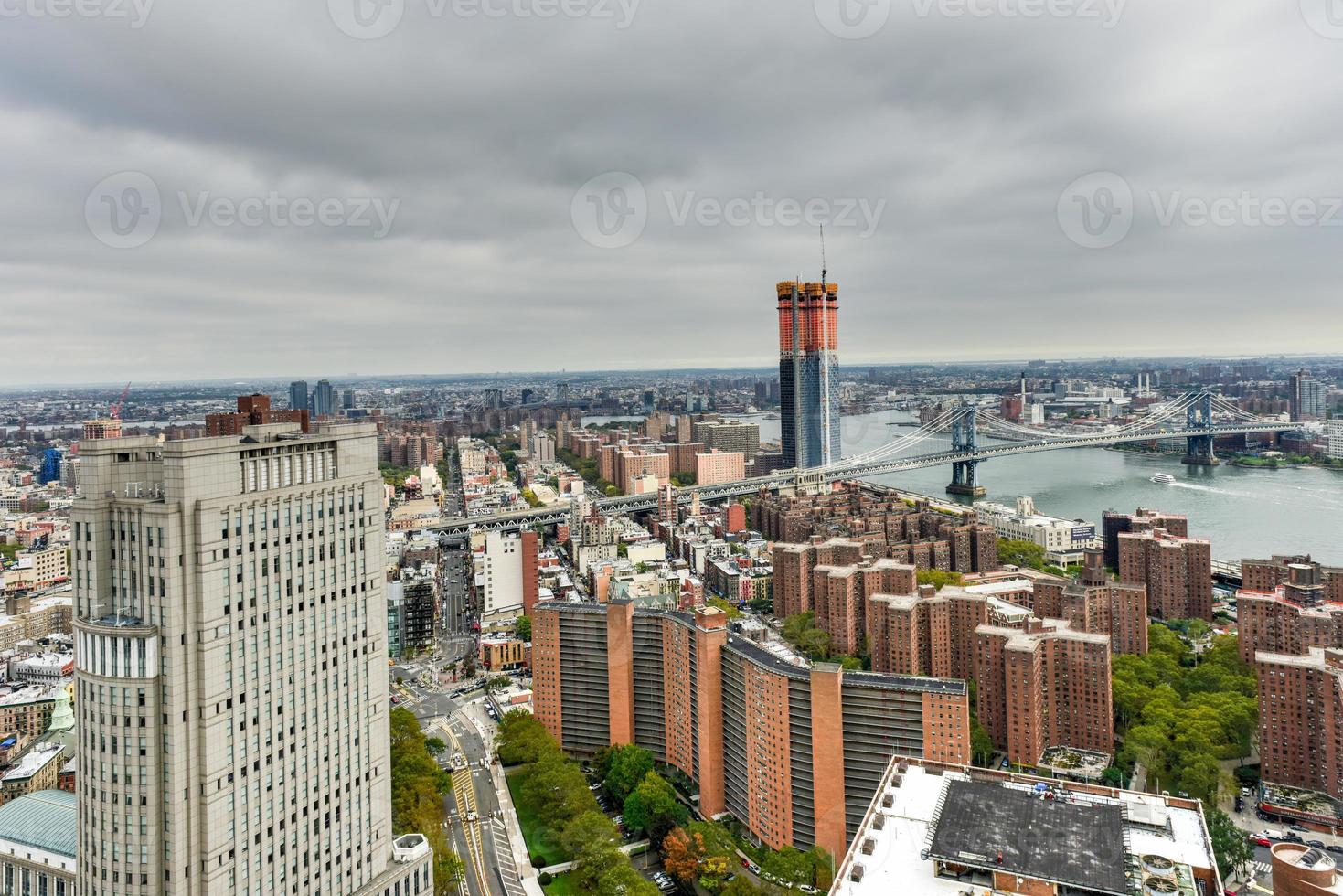 vista aérea del horizonte de la ciudad de nueva york foto