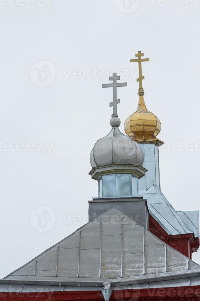 Latvian rural village landscape in Latgale in winter photo