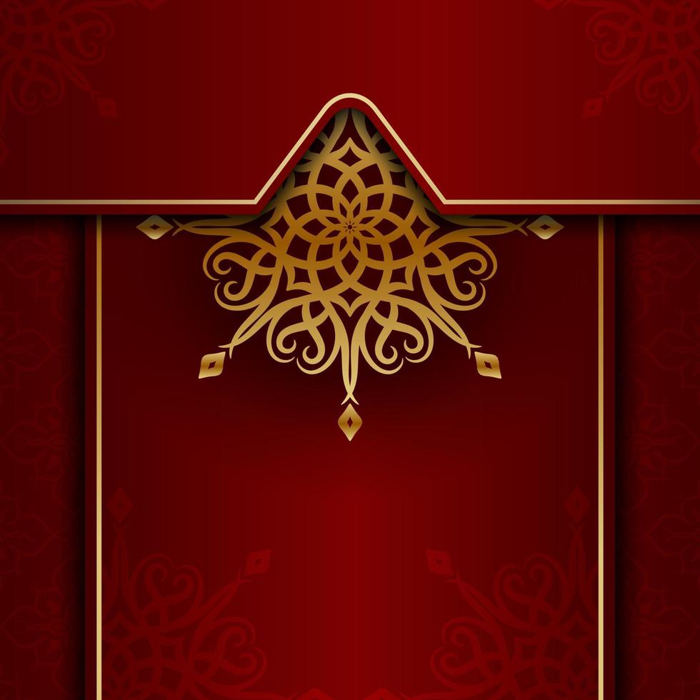 Red luxury background  with mandala ornament vector