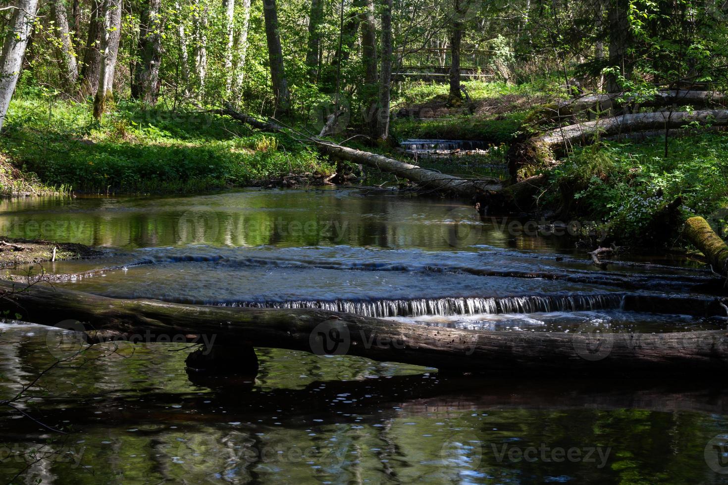 Treppoja waterfall in summer photo