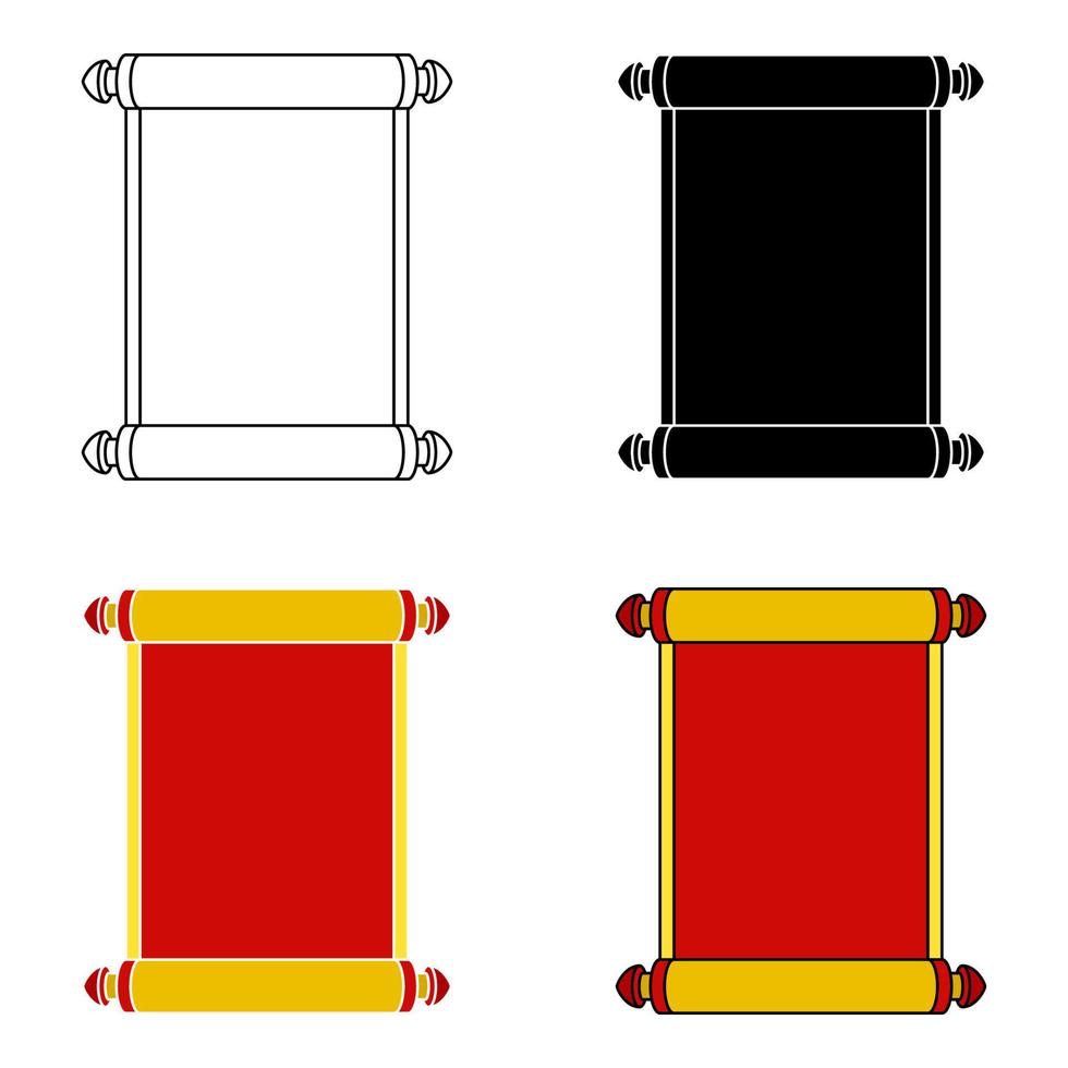 Chinese Scroll in flat style isolated vector
