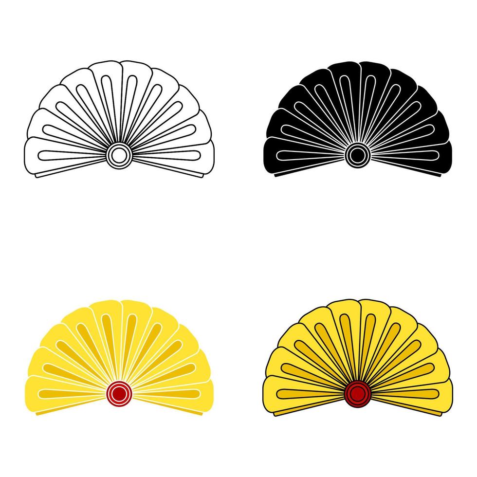 Folding Fan in flat style isolated vector