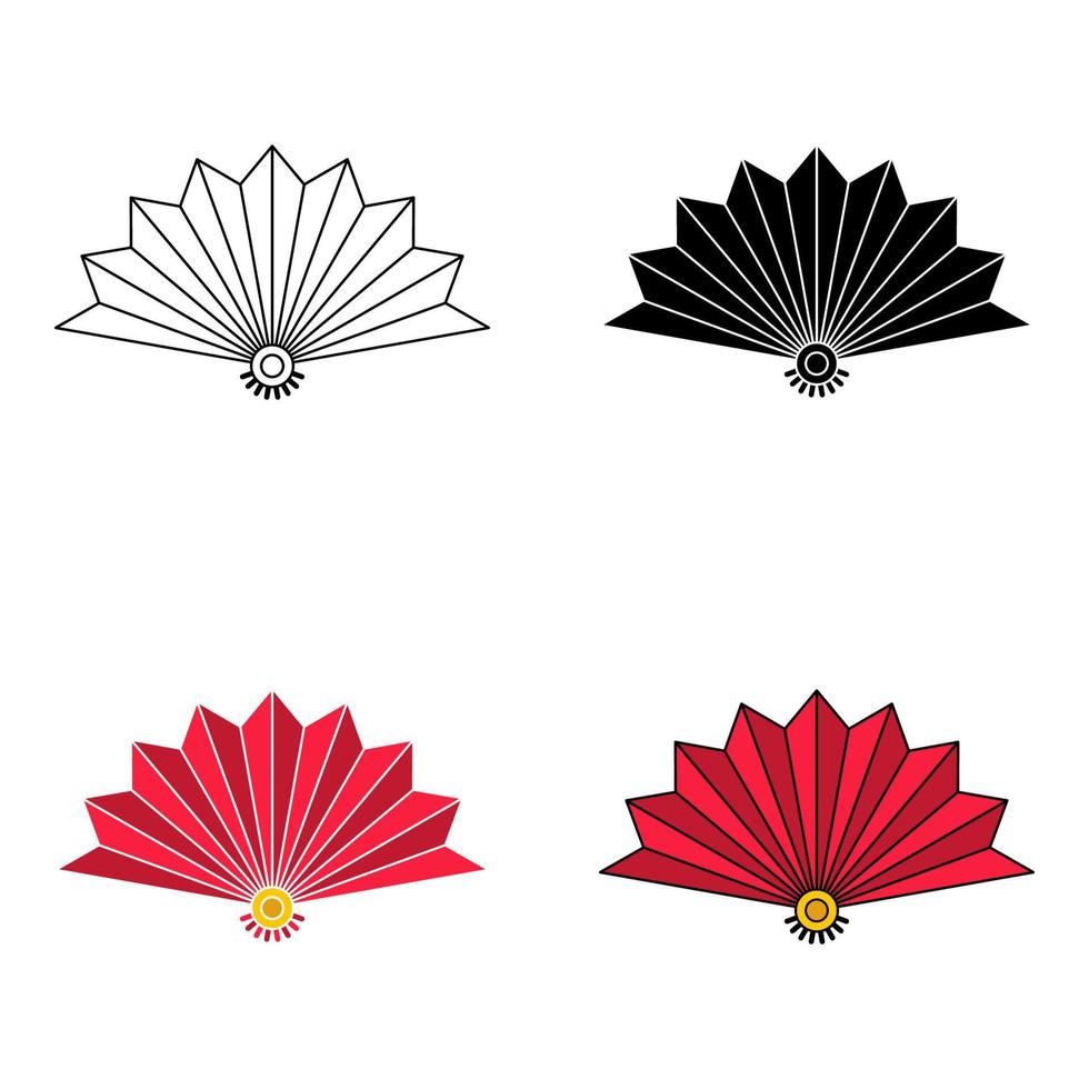 Folding Fan in flat style isolated vector