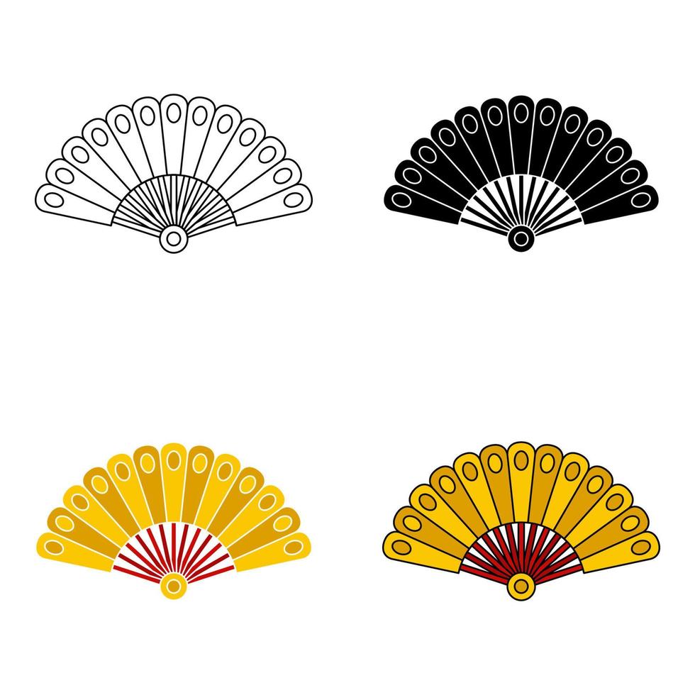 Folding Fan in flat style isolated vector