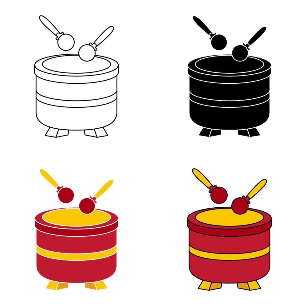 Chinese Drum in flat style isolated vector