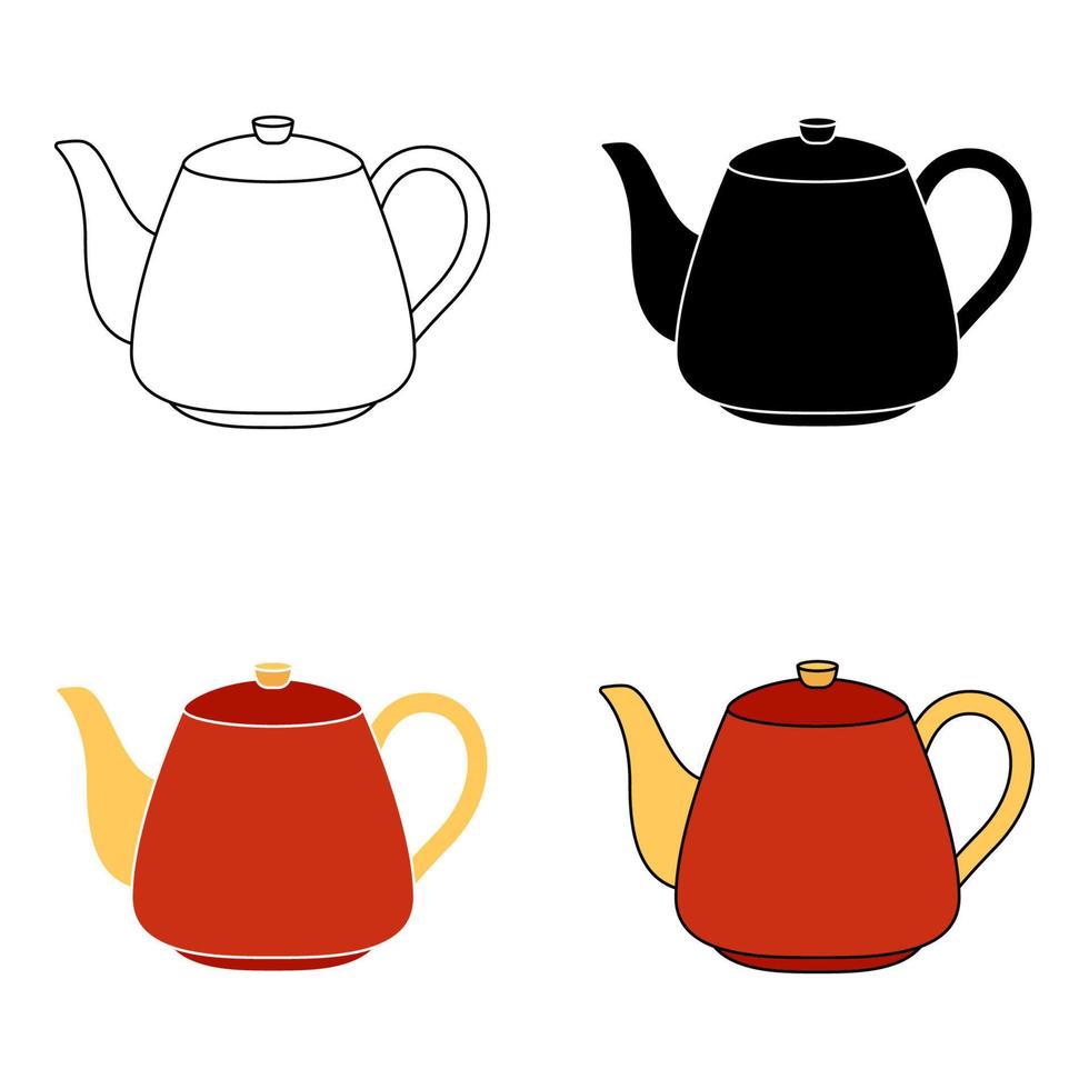 Teapot in flat style isolated vector