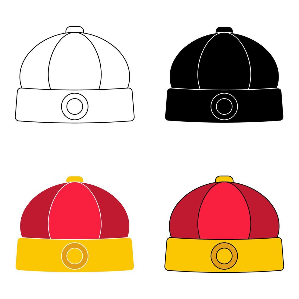 Chinese Hat in flat style isolated vector