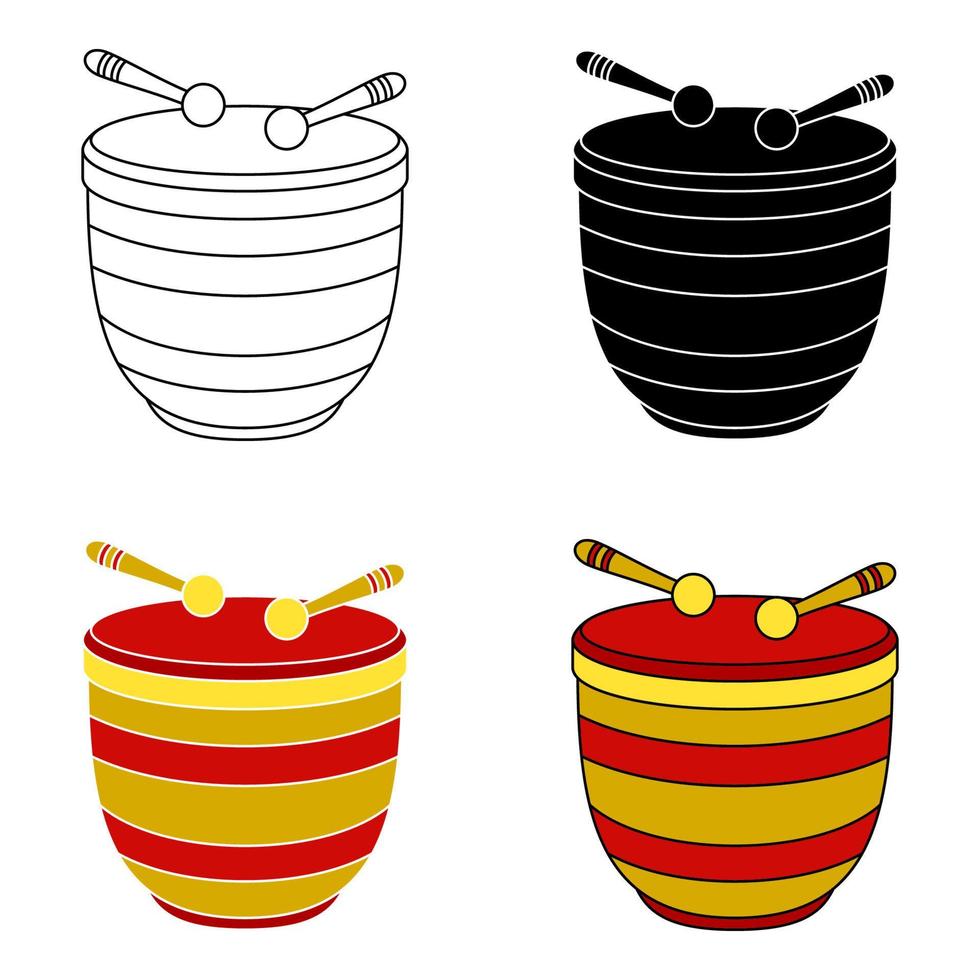 Chinese Drum in flat style isolated vector