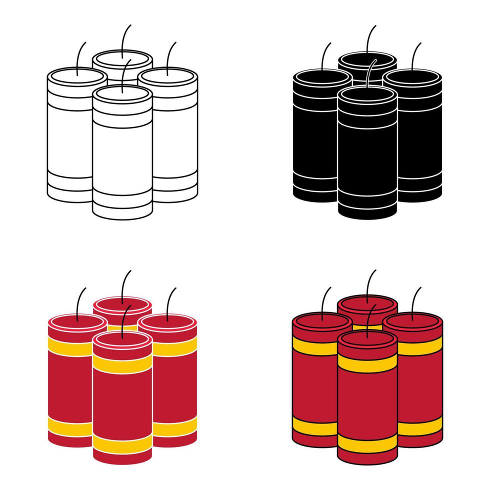 Firecracker in flat style isolated vector