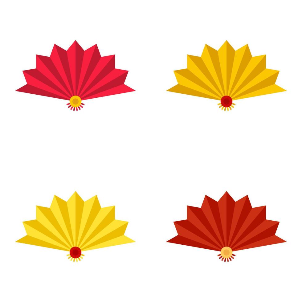 Folding Fan in flat style isolated vector