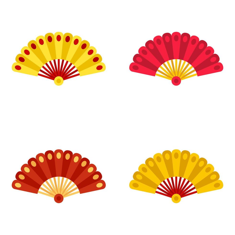 Folding Fan in flat style isolated vector