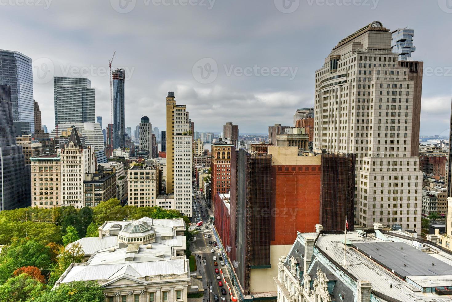 Aerial view of the New York City Skyline photo