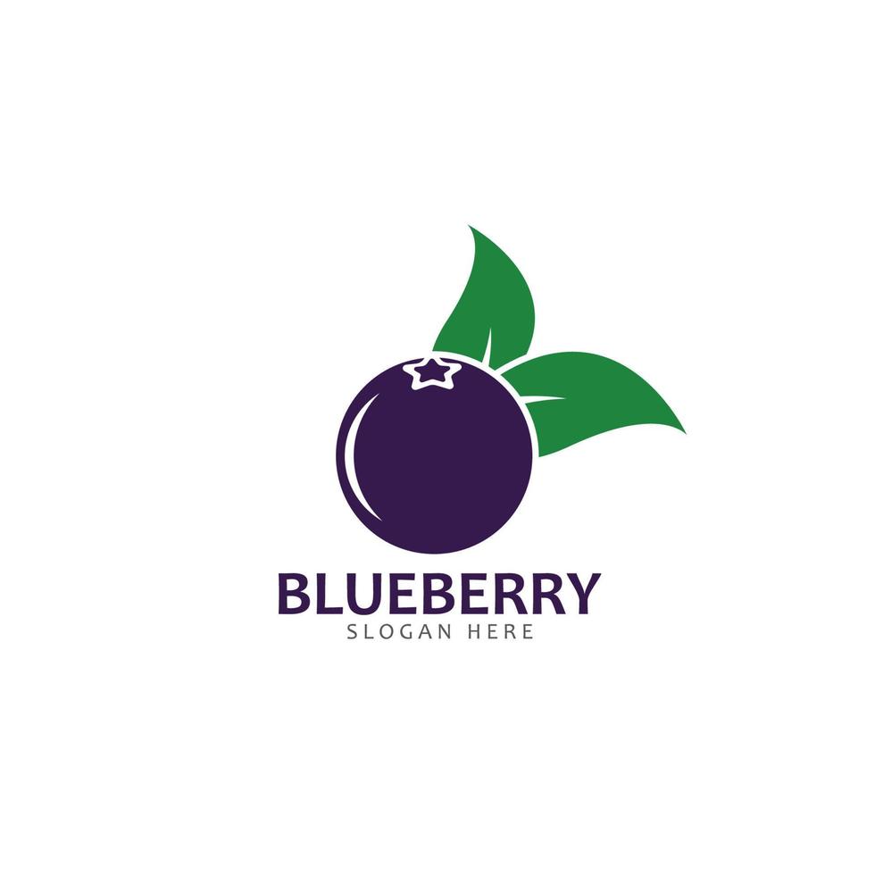 Blueberry logo vector template icon illustration