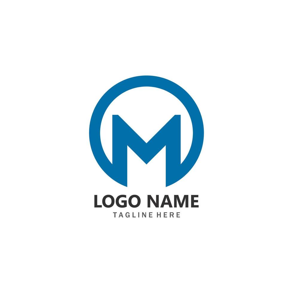 M Letter Logo Template vector illustration