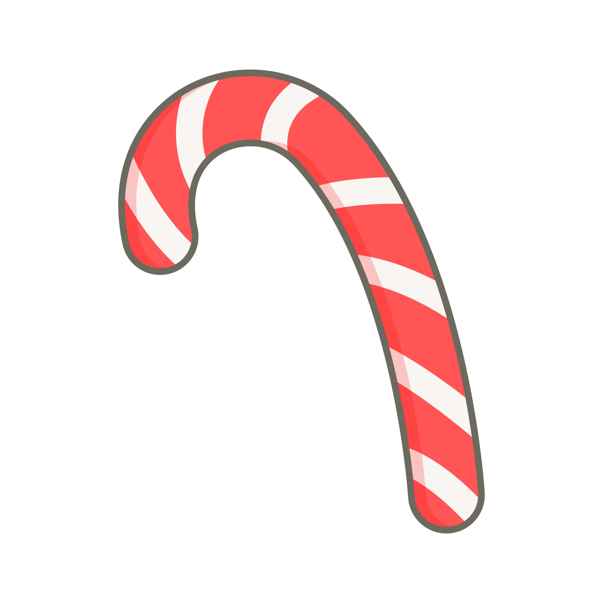 Candy cane. Christmas Mint candy red isolated. lollipop Peppermint