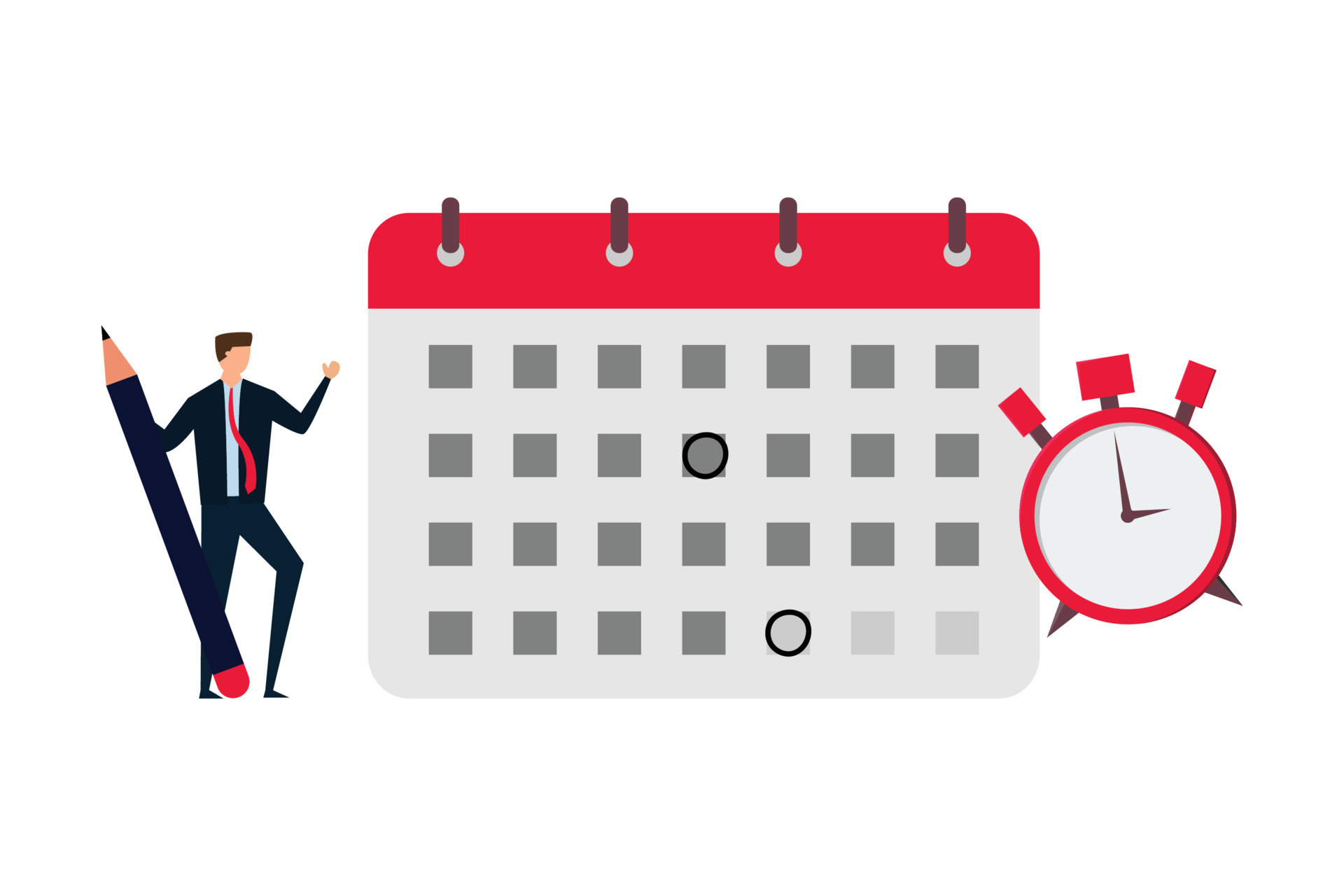 Schedule business appointment, businessman using pencil to mark