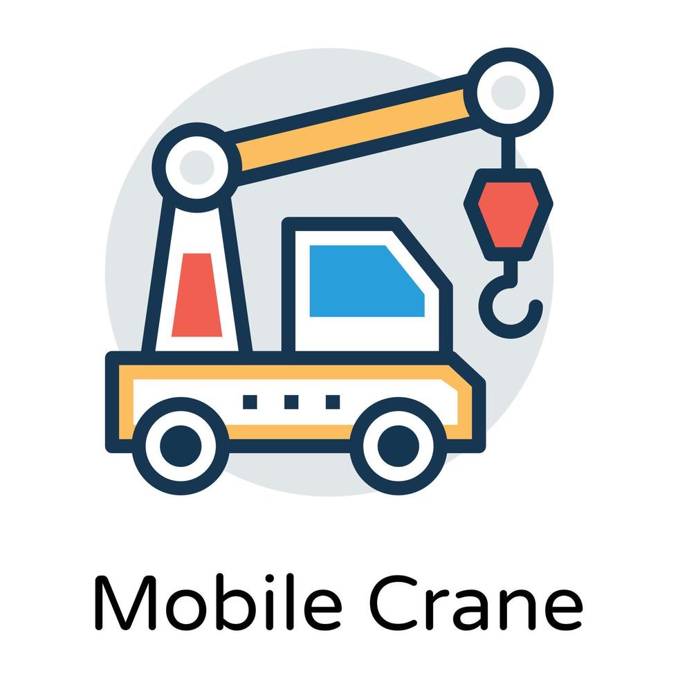 Trendy Mobile Crane vector