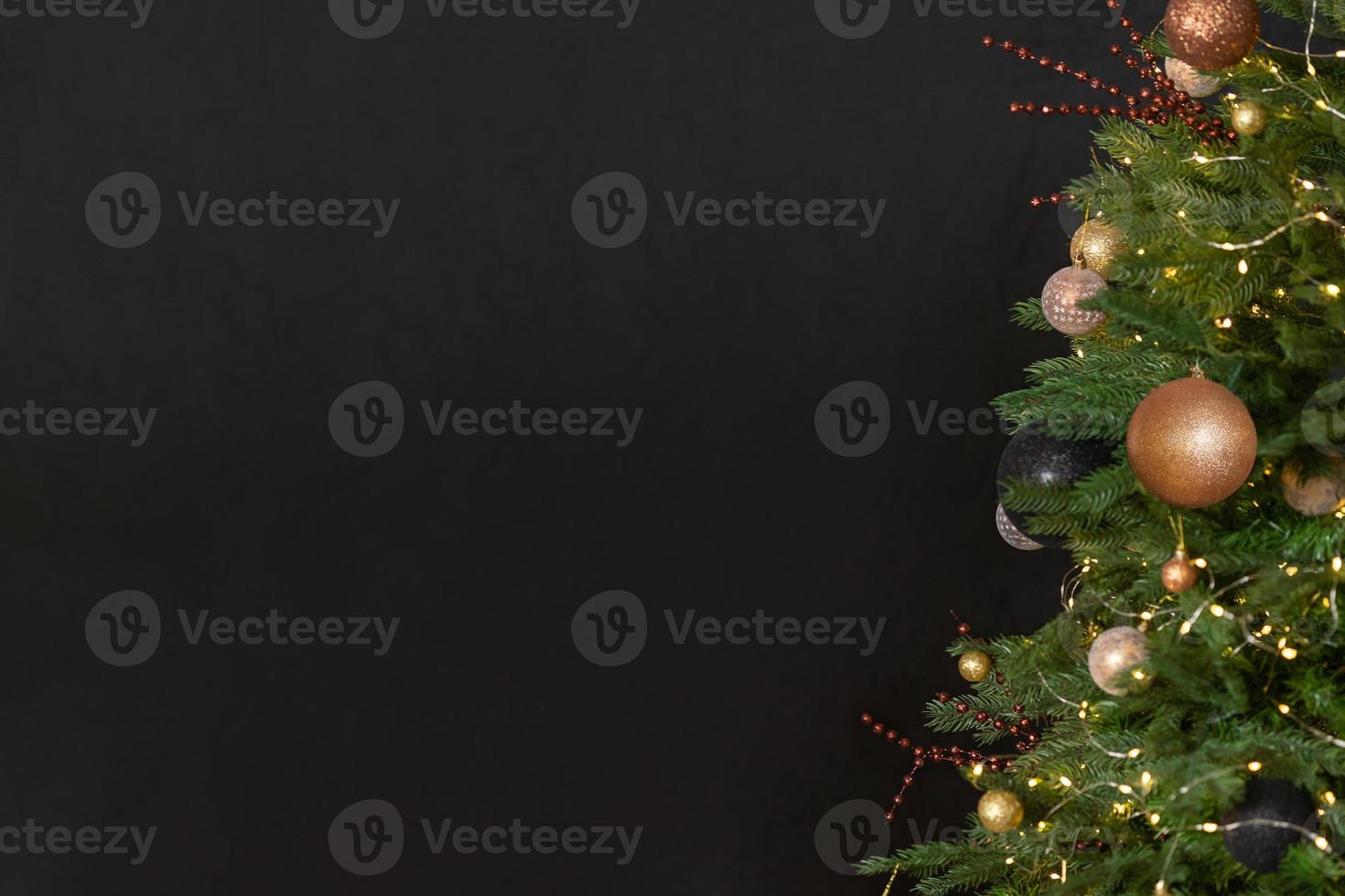 Christmas tree on a black background. photo