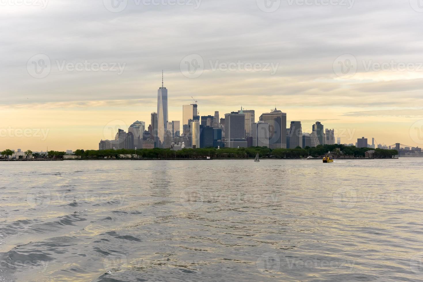 View of Downtown Manhattan from Red Hook, Brooklyn, New York. photo
