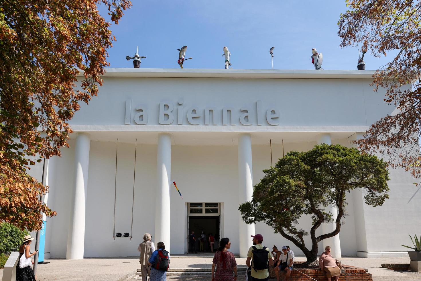Venice, Italy - September 6, 2022. The facade of the Biennale Central Pavilion located in Giardini in Venice. Italy photo