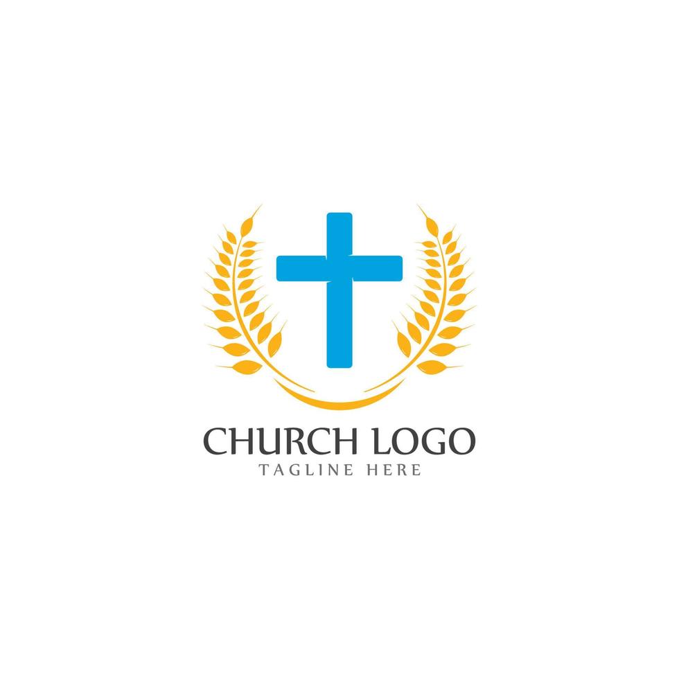 Ilustración de icono de vector de plantilla de logotipo de iglesia