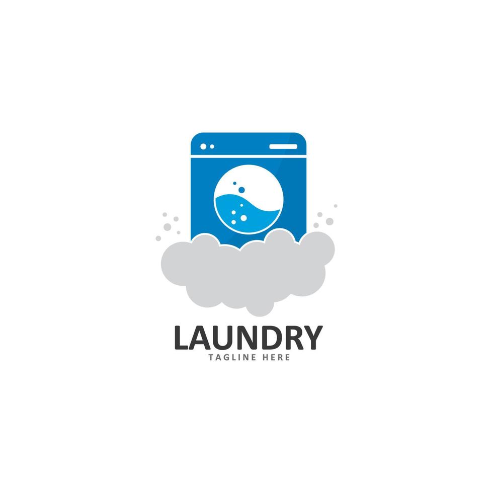 Ilustración de icono de vector de plantilla de logotipo de lavandería
