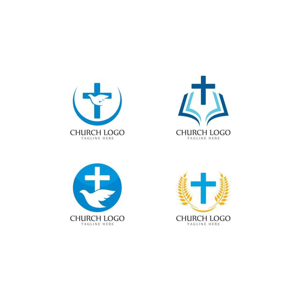 Church logo template vector icon illustration