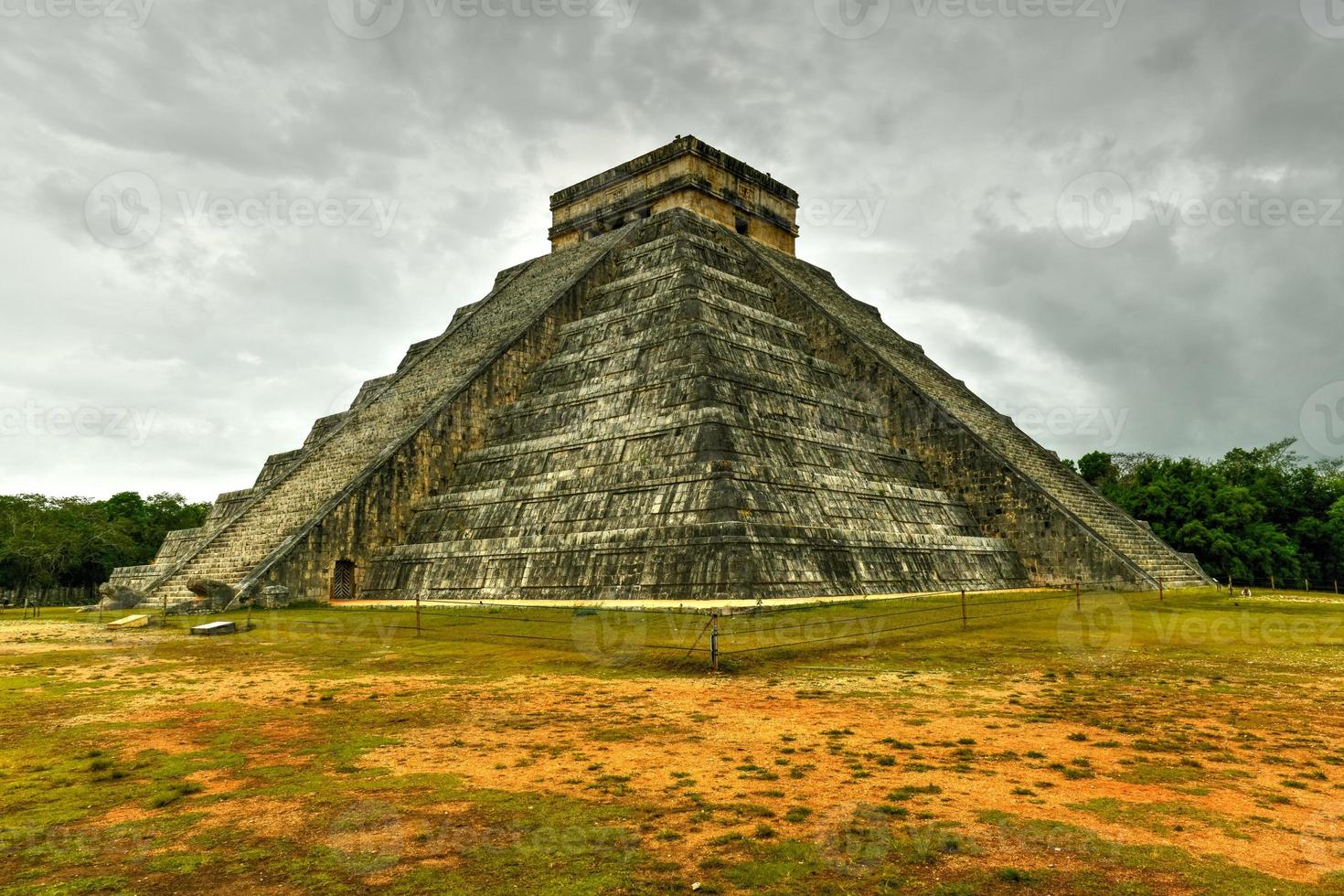 Pyramid of Kukulkan at Chichen Itza, the ancient Maya city in the Yucatan region of Mexico. photo