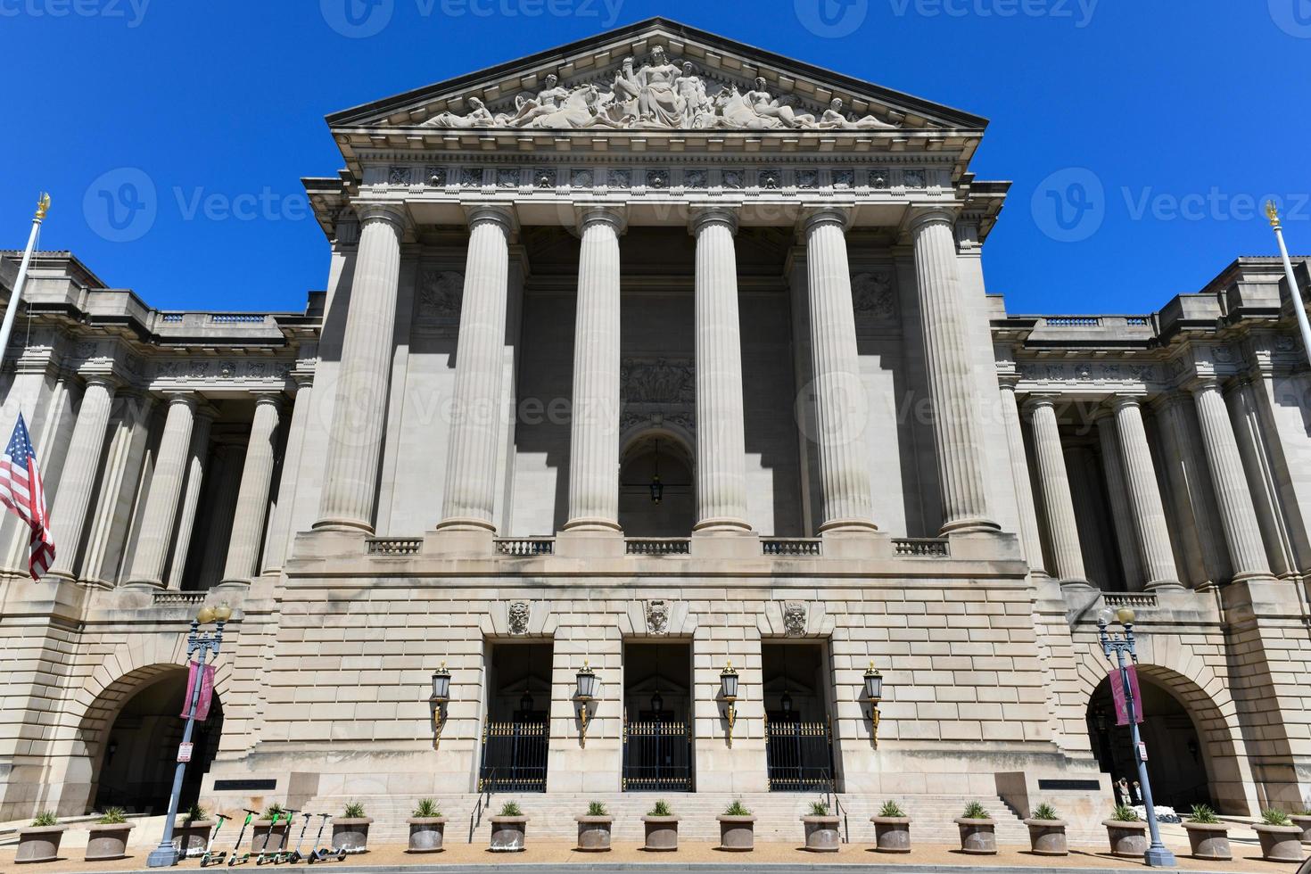 Washington, DC - Apr 3, 2021 -  Facade of the Smithsonian National Museum of American History in Washington, DC. photo