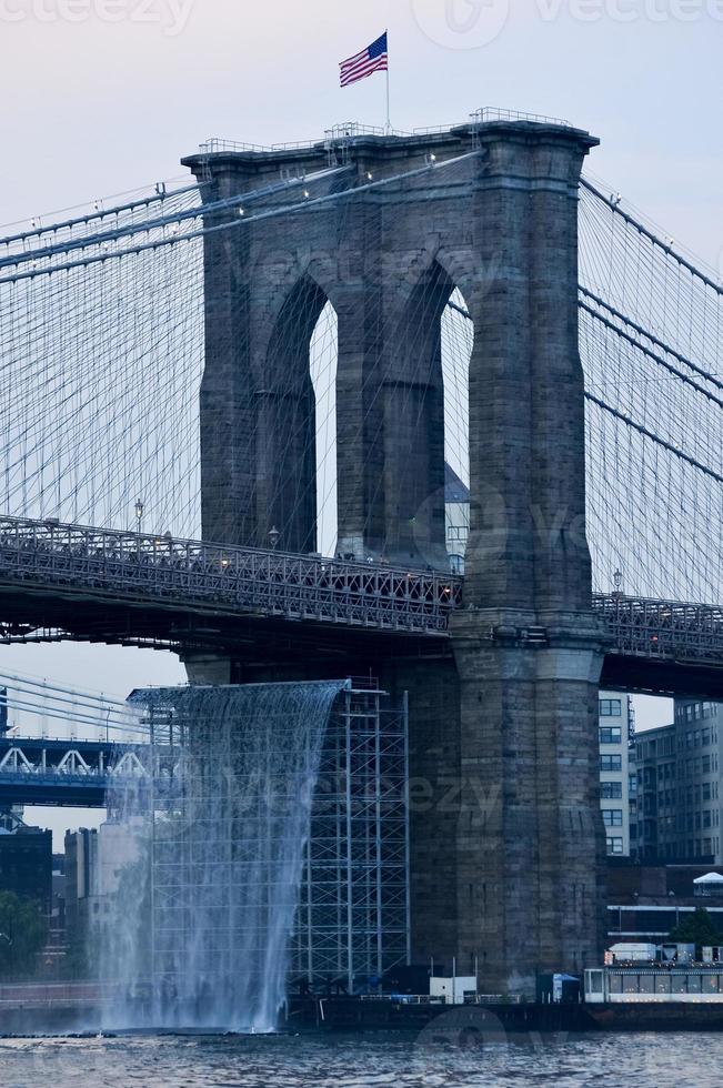 Man-Made Waterfalls under the Brooklyn Bridge photo