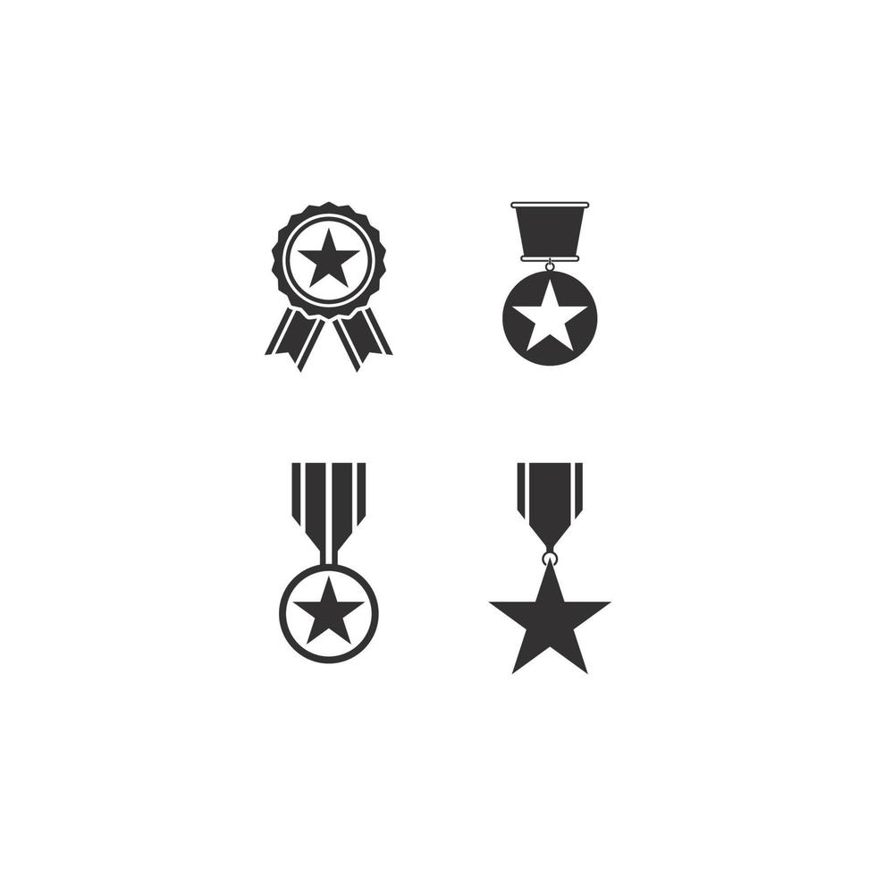 conjunto de vectores de iconos de medallas para la ilustración del día de los veteranos